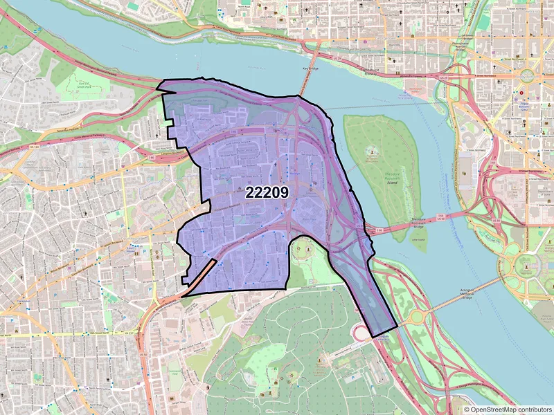 Map of ZIP Code 22209 — Arlington, VA