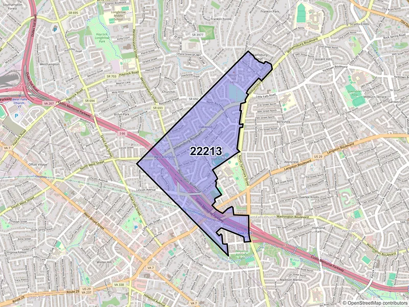 Map of ZIP Code 22213 — Arlington, VA
