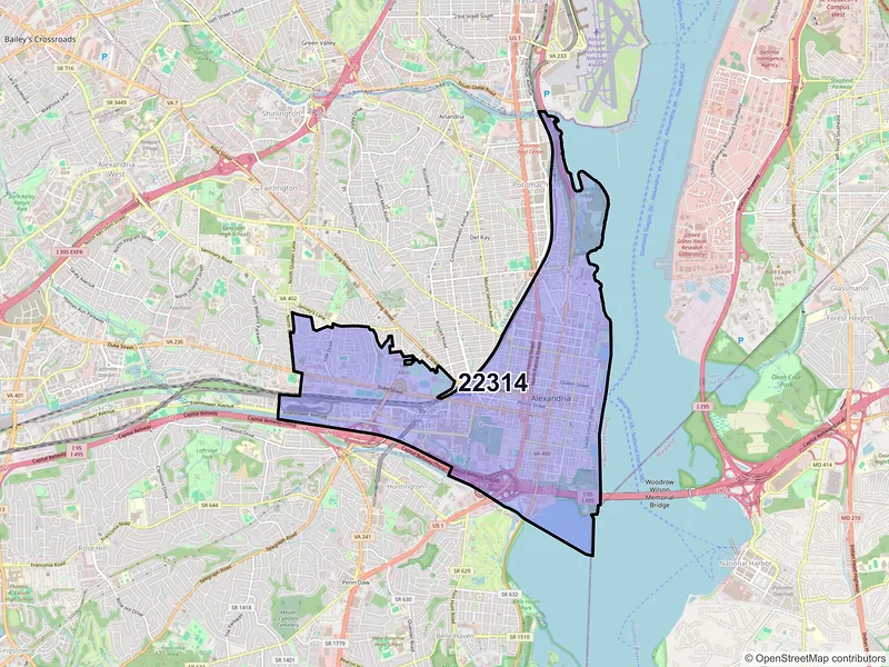 Map of ZIP Code 22314 — Alexandria, VA