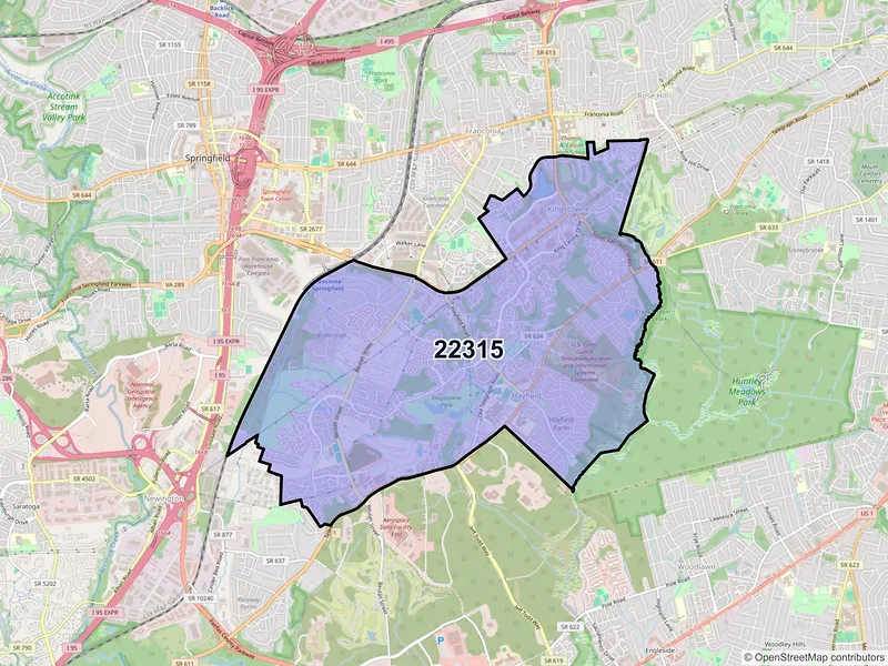 Map of ZIP Code 22315 — Alexandria, VA