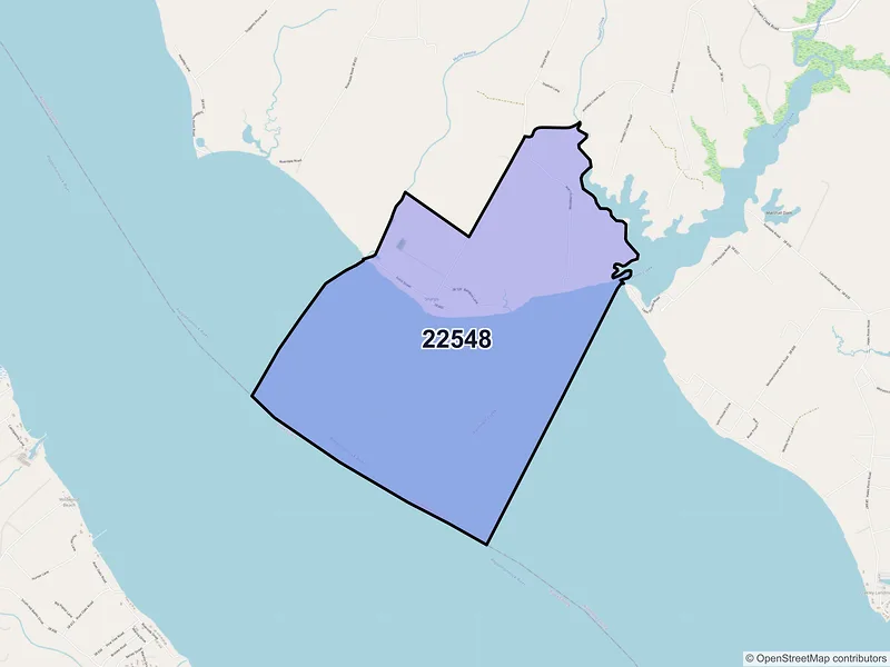 Map of Sharps, Virginia and ZIP codes