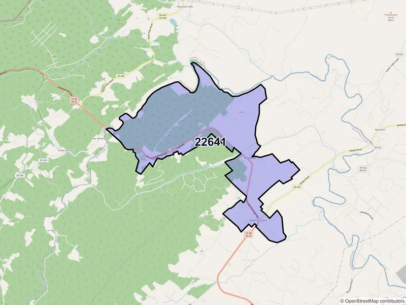Map of ZIP Code 22641 — Strasburg, VA