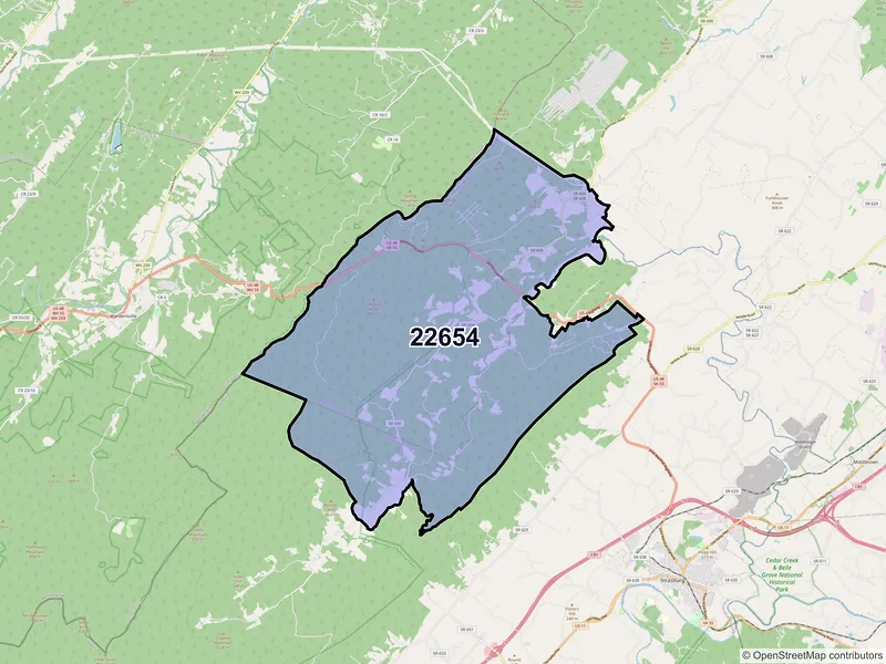 Map of ZIP Code 22654 — Star Tannery, VA