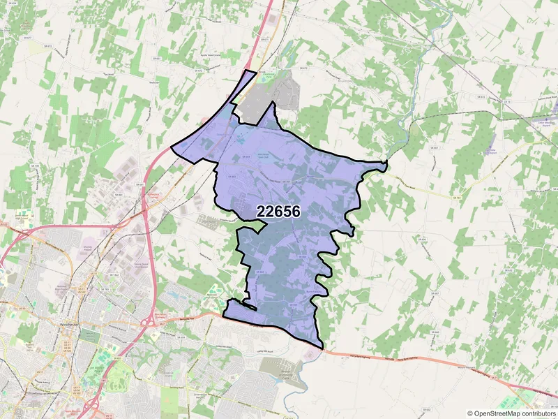 Map of ZIP Code 22656 — Stephenson, VA