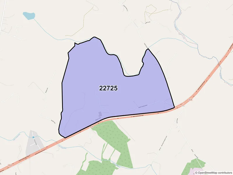 Map of Leon, Virginia and ZIP codes