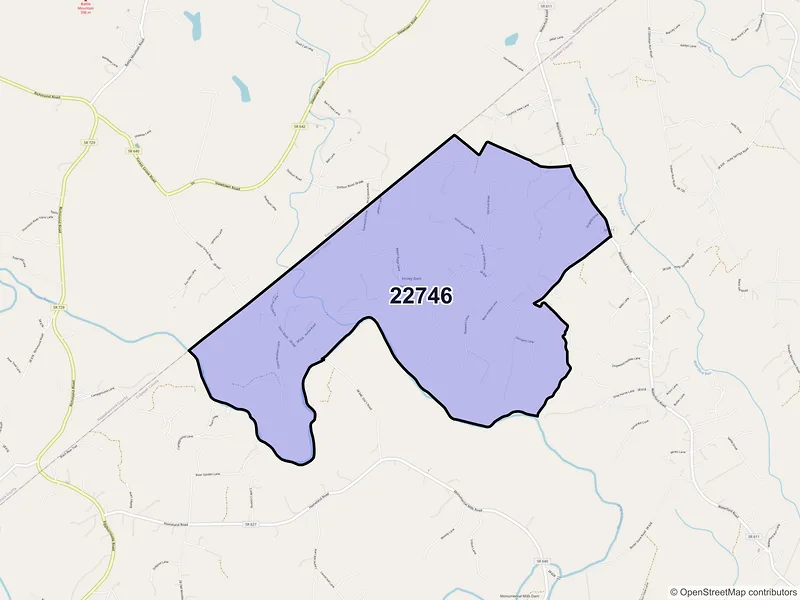 Map of ZIP Code 22746 — Viewtown, VA