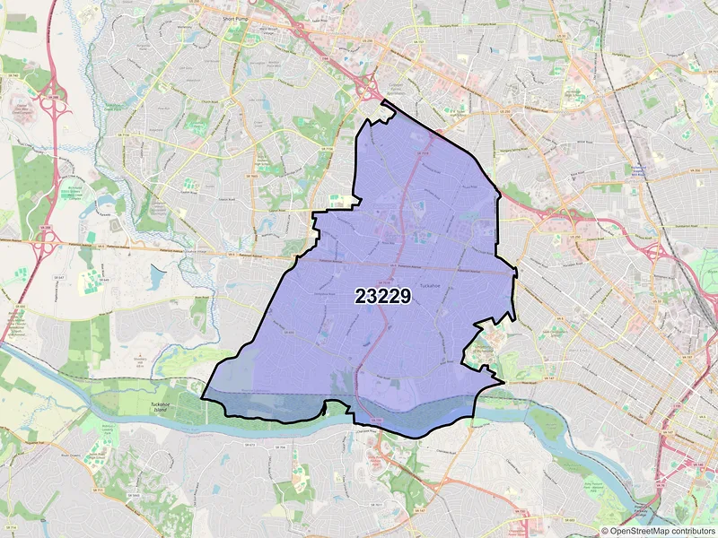 Map of ZIP Code 23229 — Henrico, VA