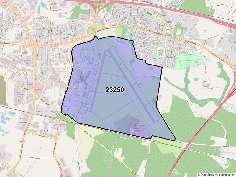 Map of ZIP Code 23250 — Richmond, VA