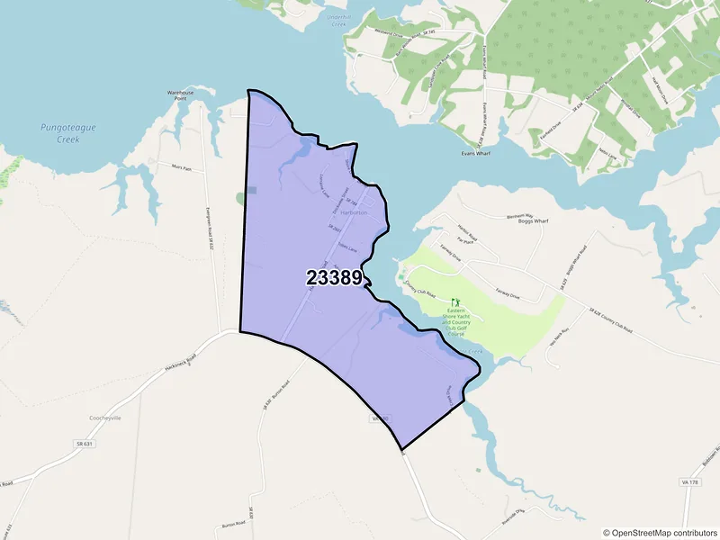 Map of Harborton, Virginia and ZIP codes
