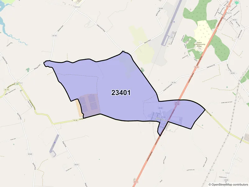Map of Keller, Virginia and ZIP codes