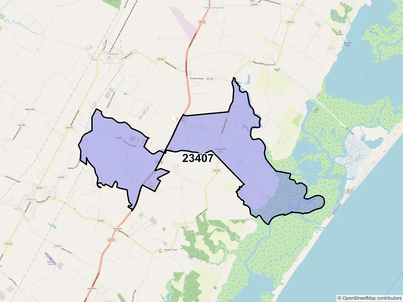 Map of Mappsville, Virginia and ZIP codes