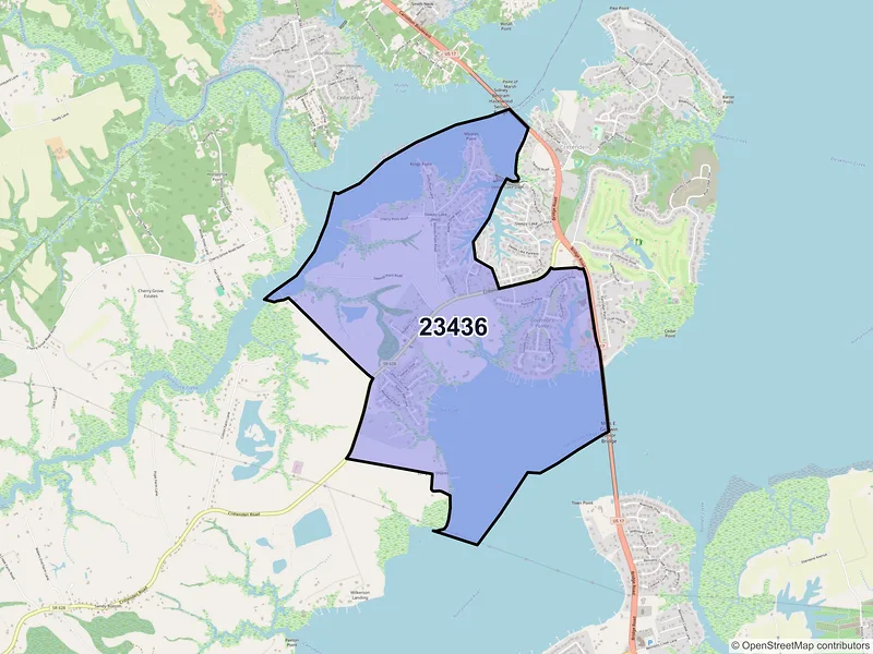Map of ZIP Code 23436 — Suffolk, VA