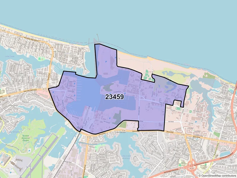 Map of ZIP Code 23459 — Virginia Beach, VA