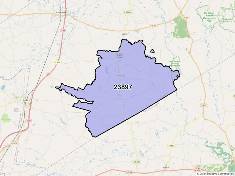 Map of Yale, Virginia and ZIP codes