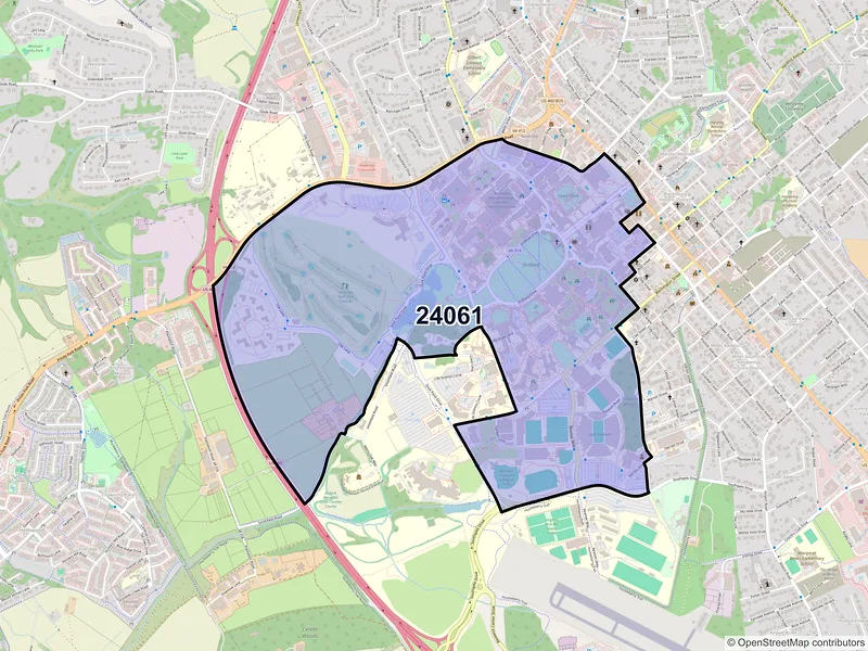 Map of ZIP Code 24061 — Blacksburg, VA