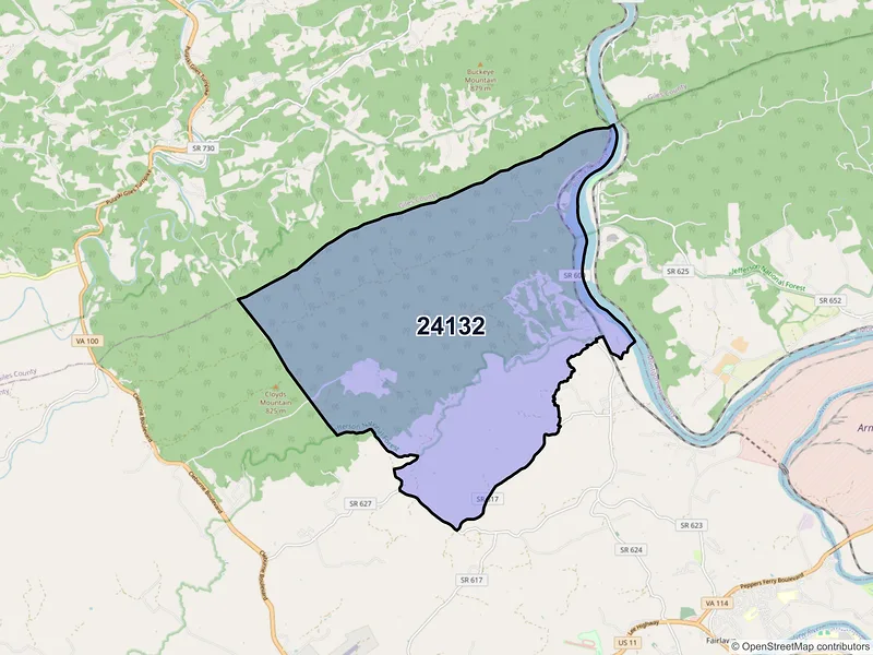 Map of Parrott, Virginia and ZIP codes