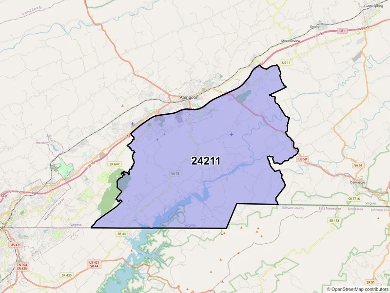 Map of ZIP Code 24211 — Abingdon, VA