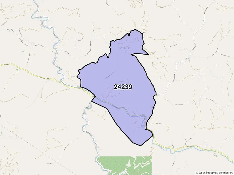 Map of ZIP Code 24239 — Davenport, VA