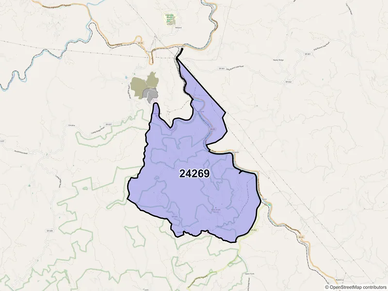 Map of ZIP Code 24269 — Mc Clure, VA