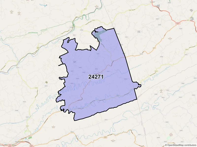 Map of ZIP Code 24271 — Nickelsville, VA