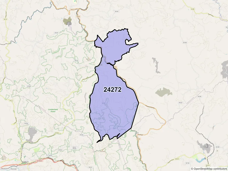 Map of ZIP Code 24272 — Nora, VA