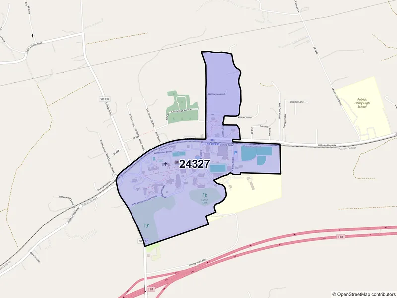 Map of Emory, Virginia and ZIP codes