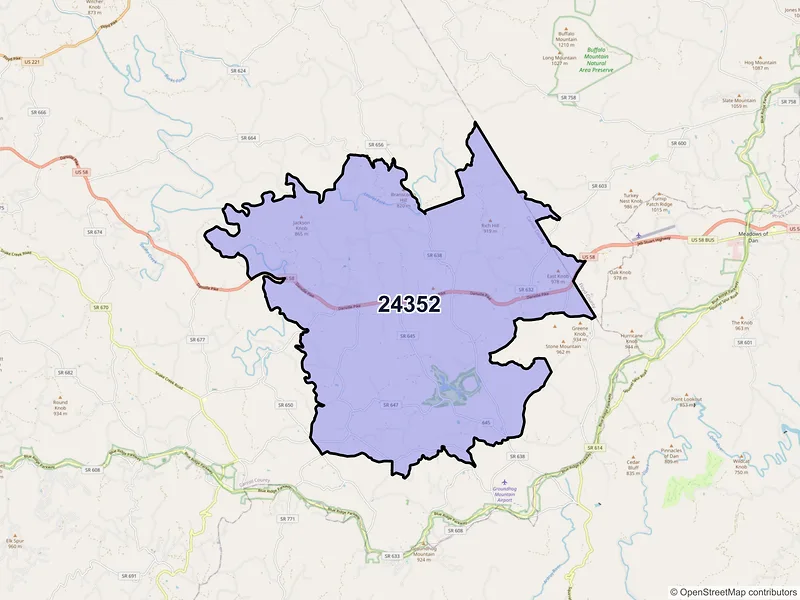 Map of Laurel Fork, Virginia and ZIP codes