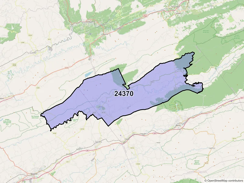 Map of ZIP Code 24370 — Saltville, VA