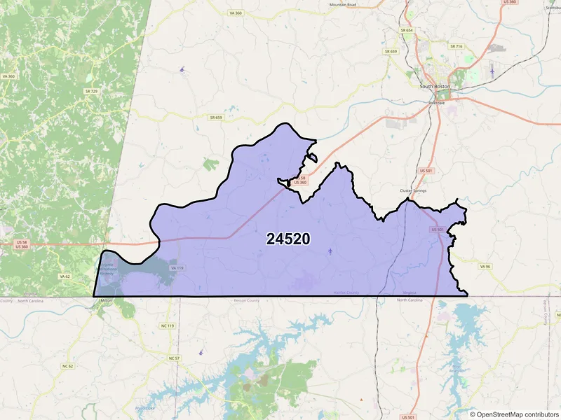Map of ZIP Code 24520 — Alton, VA