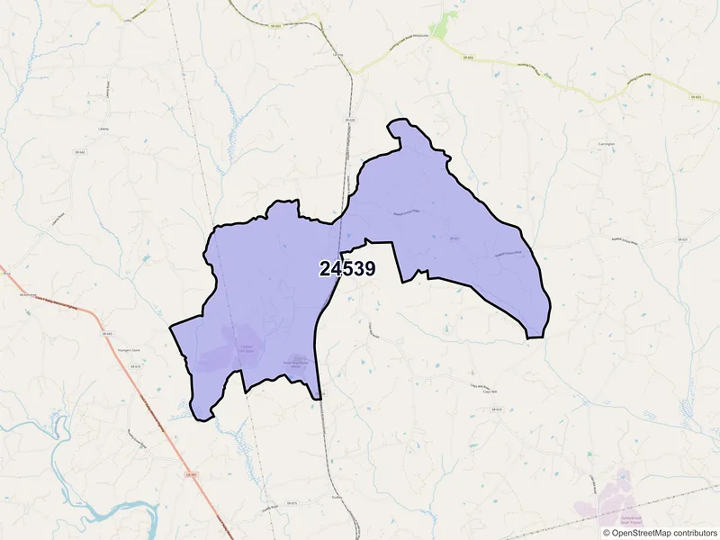 Map of ZIP Code 24539 — Crystal Hill, VA