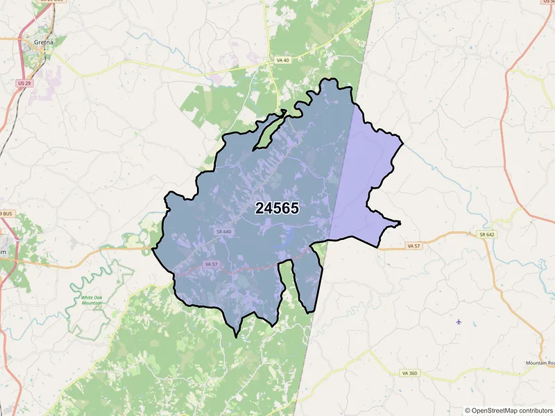 Map of ZIP Code 24565 — Java, VA