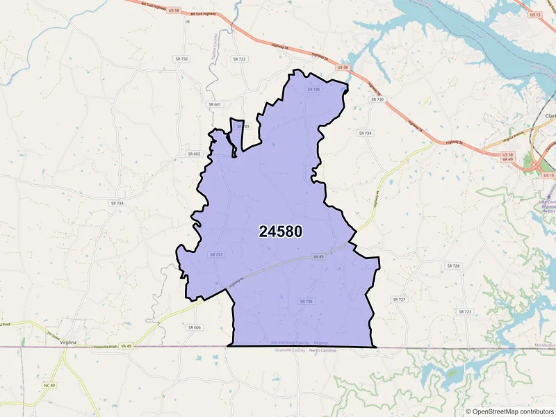 Map of Nelson, Virginia and ZIP codes