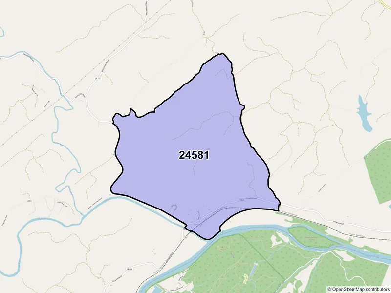 Map of ZIP Code 24581 — Norwood, VA