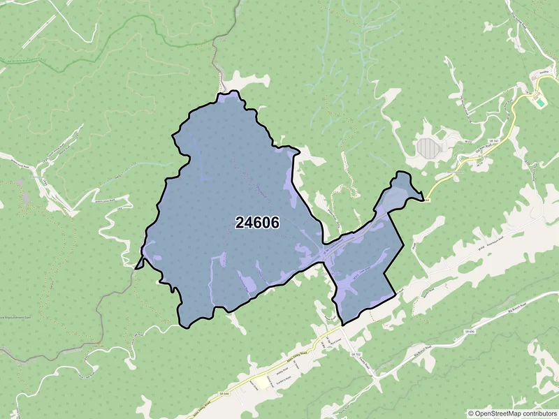Map of Boissevain, Virginia and ZIP codes