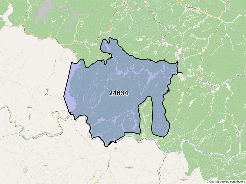 Map of Pilgrims Knob, Virginia and ZIP codes