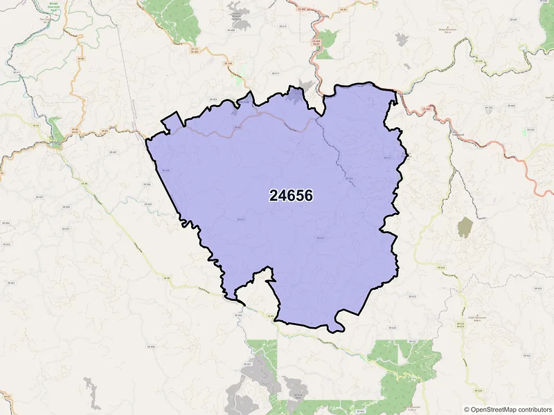 Map of ZIP Code 24656 — Vansant, VA