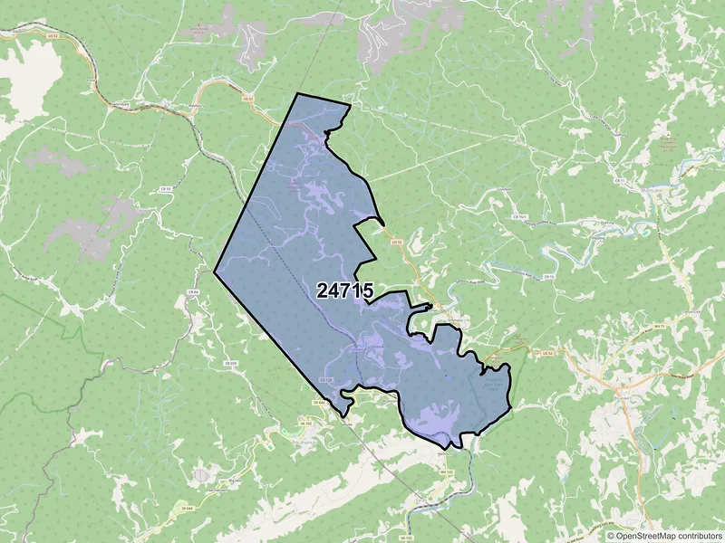 Map of ZIP Code 24715 — Bramwell, WV