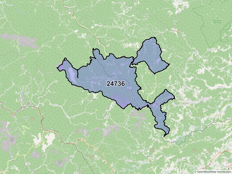 Map of Matoaka, West Virginia and ZIP codes