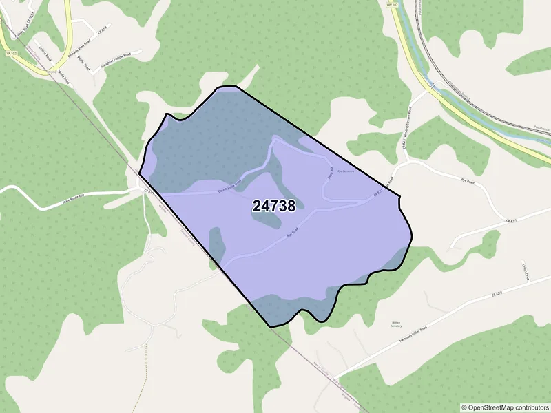 Map of Nemours, West Virginia and ZIP codes