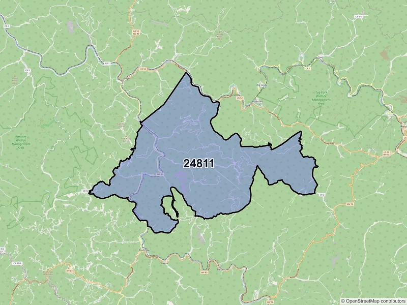Map of Avondale, West Virginia and ZIP codes