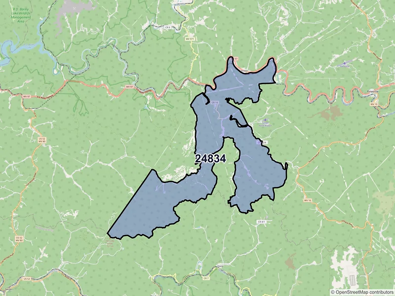 Map of Fanrock, West Virginia and ZIP codes