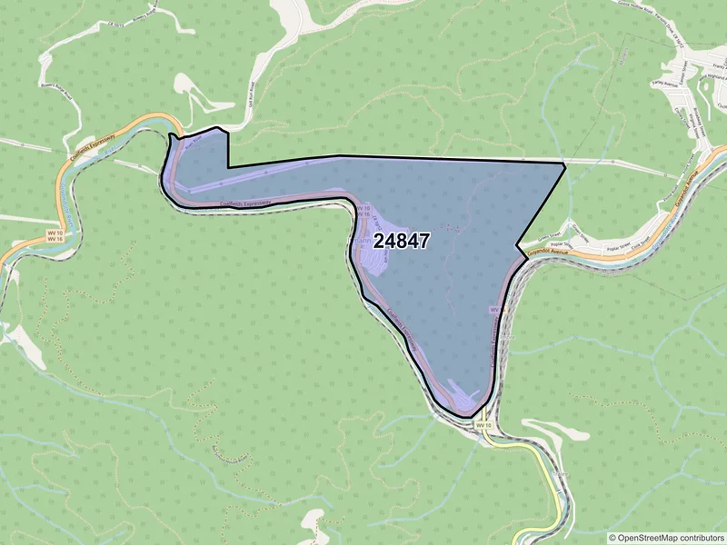 Map of Itmann, West Virginia and ZIP codes