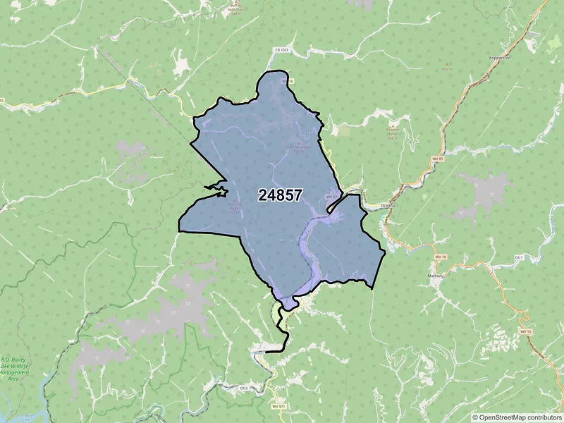 Map of Lynco, West Virginia and ZIP codes