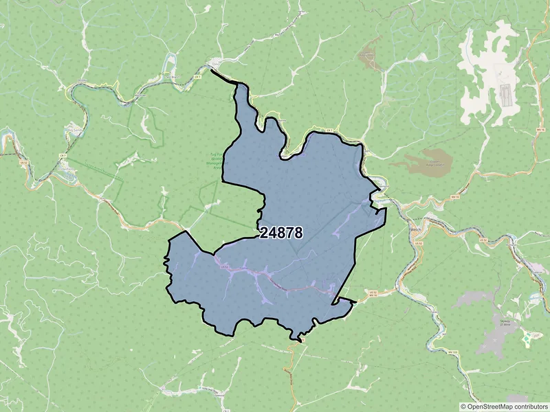 Map of Premier, West Virginia and ZIP codes