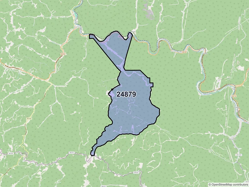 Map of ZIP Code 24879 — Raysal, WV