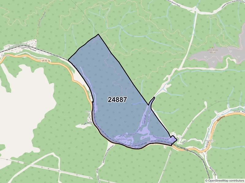 Map of Switchback, West Virginia and ZIP codes