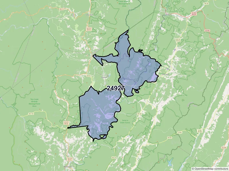 Map of Cass, West Virginia and ZIP codes