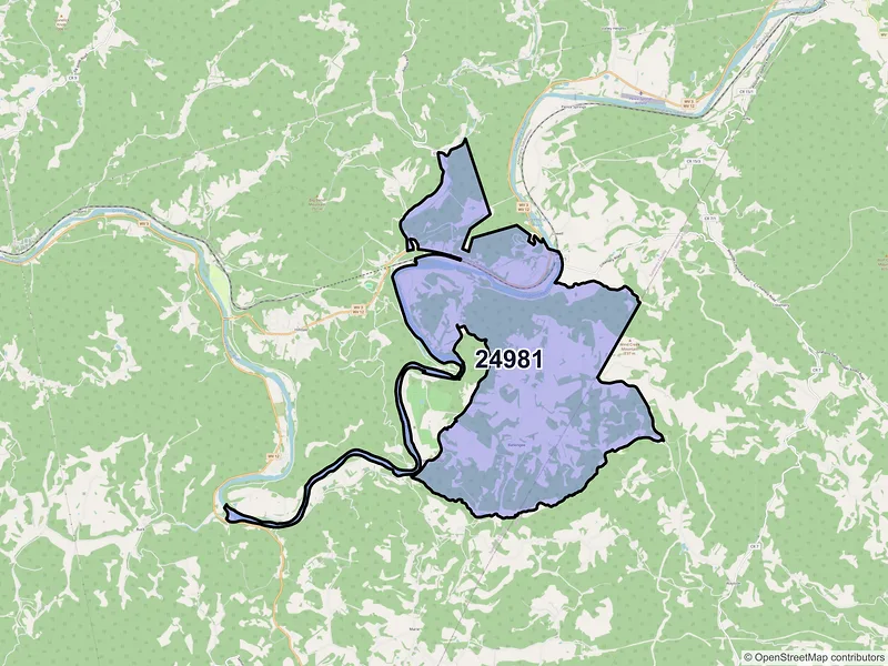 Map of ZIP Code 24981 — Talcott, WV
