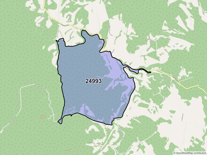Map of ZIP Code 24993 — Wolfcreek, WV