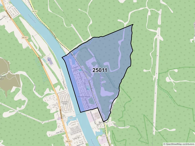 Map of Bancroft, West Virginia and ZIP codes